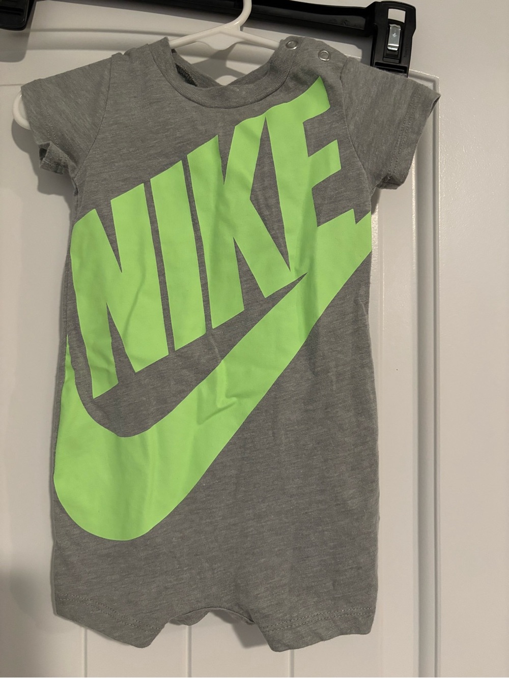 Nike Kids' Shortall Gray with Neon Green Logo